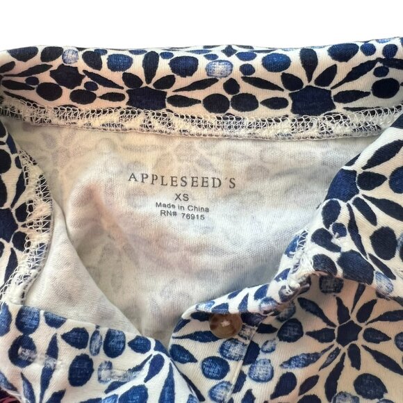 Women's Appleseed's Lightweight Long Sleeve‎ Blue Abstract Floral Top Size XS - Picture 3 of 4